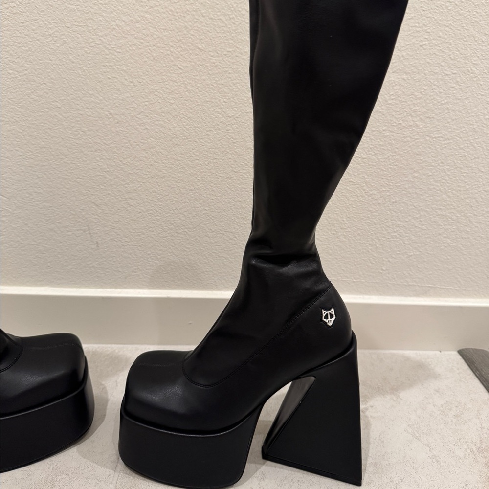 Naked Wolfe Black Platform Boots